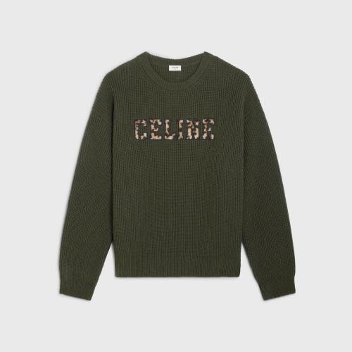  CELINE賽琳思琳 22年秋冬 男士 針織衫 CELINE羅紋羊毛超大套頭衫 2AB97650S.15KH