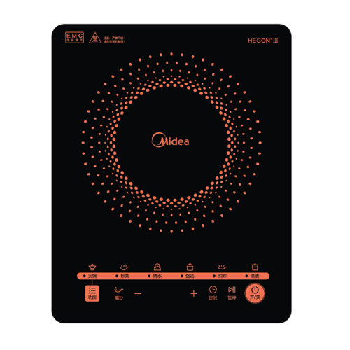 Midea/美的電磁爐多功能大功率觸控黑晶面板智能暫停4D防水C21-RT2171