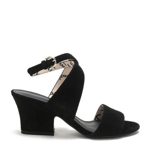 SalvatoreFerragamo/菲拉格慕 女士SHEENA系列 絨面皮革高跟涼鞋 0724738