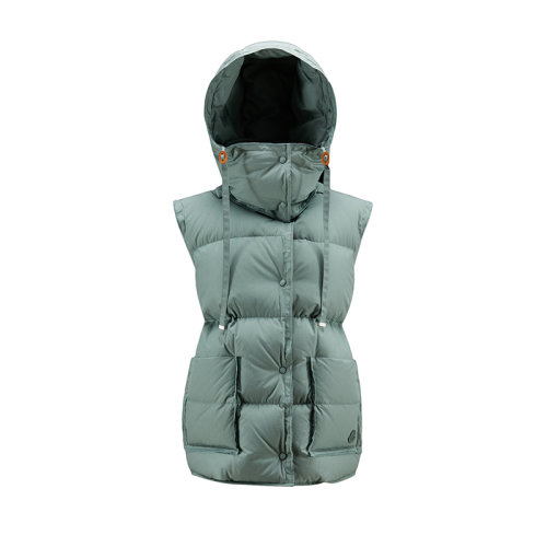 Moncler/蒙克萊 22年秋冬新款 Batty系列 女士銅綠色純棉羽絨馬甲H20941A00007M200381D