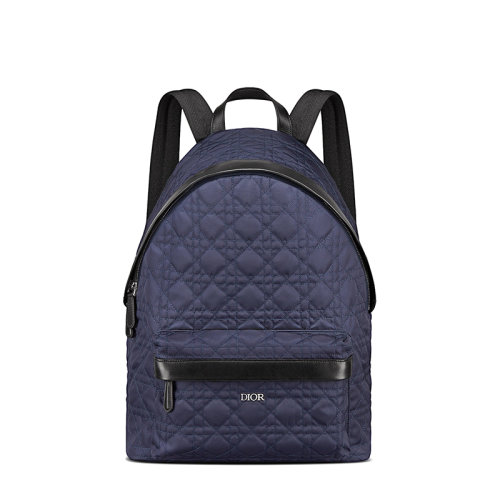DIOR/迪奧 22春夏新款 兒童款海軍藍(lán)色帆布藤格紋雙肩背包M1523PTMC_M47Q