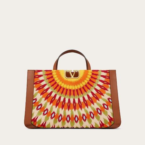  VALENTINO華倫天奴 22年秋冬 女士 手提包 SAC a MAIN EN RAPHIA A_VEC BRODERIE ROUND RAIN 1