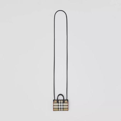  BURBERRY 22年秋冬 男士 Vintage 格紋拼皮革迷你包 80589311