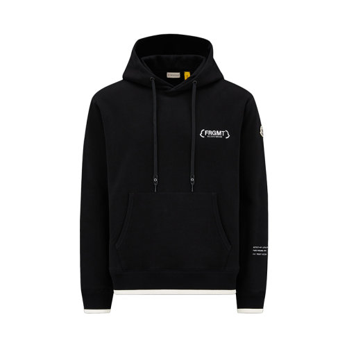 Moncler/蒙克萊 22年秋冬新款 Maya 70系列FRGMT藤原浩合作款 男女同款黑色純棉標識抓絨連帽衫衛(wèi)衣H209U8G00002M2372999