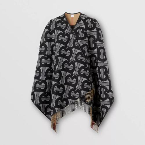  BURBERRY 22年秋冬 女士 專屬標識羊毛混紡提花披肩 80508881
