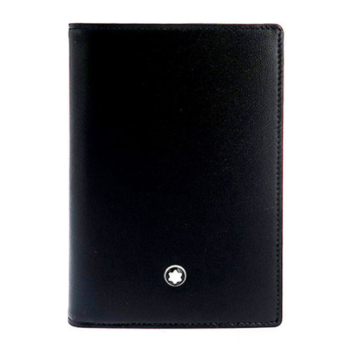 MontBlanc/萬寶龍 大班系列 男士黑色牛皮簡約短款折疊錢夾名片夾卡包 14108