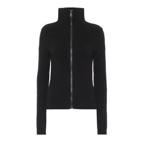 Bottega Veneta/葆蝶家 新款黑色拉鏈百搭修身開衫毛衣640084 V07X0 1000