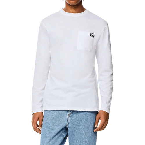 LOEWE/羅意威 22年秋冬新款 男士白色純棉Anagram Logo刺繡T恤H526Y24J04-2100