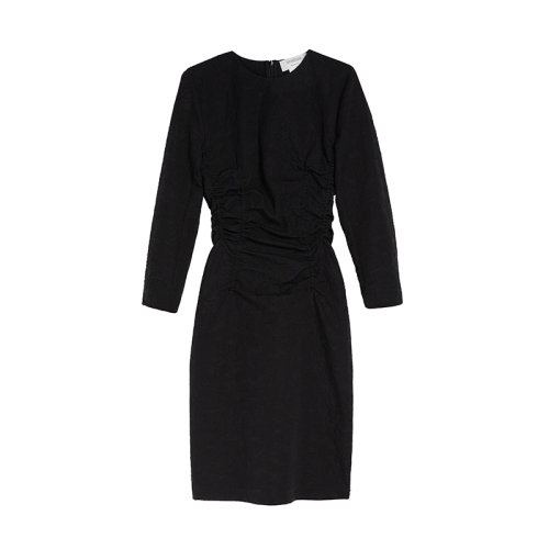 MaxMara/麥絲瑪拉 22年早春新款 OCCHIO系列 女士黑色紗棉混紡花卉圖案提花泡泡連衣裙2221152706003