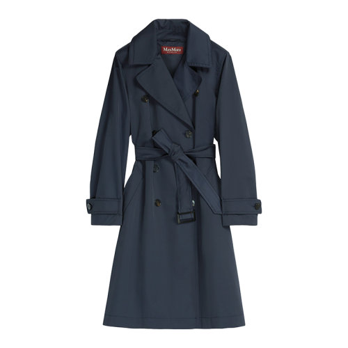 MaxMara/麥絲瑪拉 22年早春新款 RADIO系列 女士深藍(lán)色棉質(zhì)混紡防水風(fēng)衣夾克6021032706004