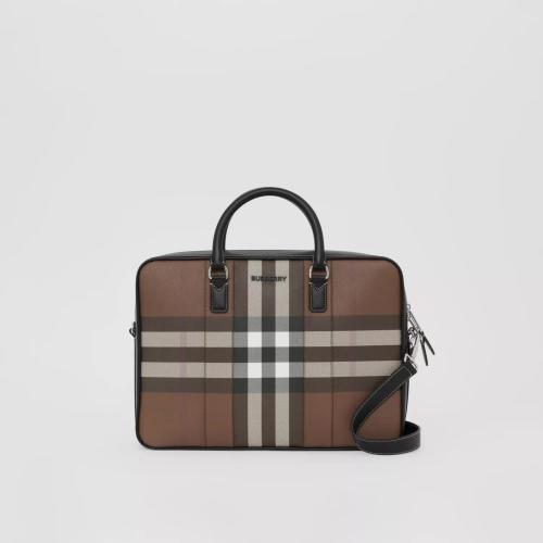  BURBERRY 22年秋冬 男士 格紋拼皮革公文包 80527721