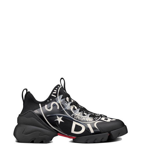 DIOR/迪奧 22年秋冬新款 D-CONNECT系列 女士黑色科技面料Union印花運(yùn)動(dòng)鞋KCK307DMN_S900