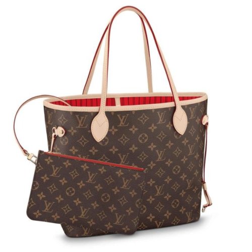 LouisVuitton/路易威登NEVERFULLMM號(hào)中號(hào)子母購物袋PVC/配皮女士單肩包