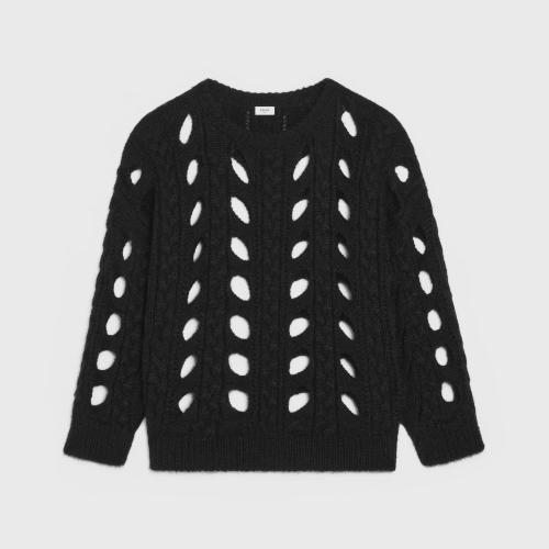  CELINE賽琳思琳 22年秋冬 男士 針織衫 箱型絞花針織馬海毛套頭衫 2AC05486Q.38NO