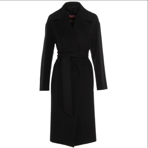  MaxMara/麥絲瑪拉 女士黑色羊毛大衣 60110211-600-007 PLFSX