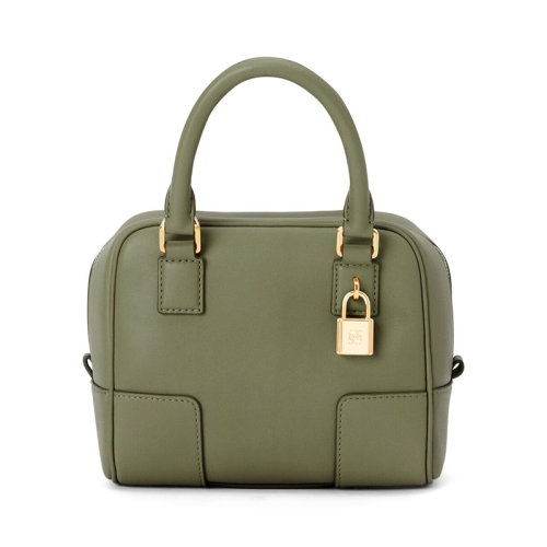 LOEWE/羅意威 22年新款A(yù)mazona16系列 女士牛油果綠色粒面納帕小牛皮方形金屬掛鎖肩背斜挎手提包A039N21X01-3949