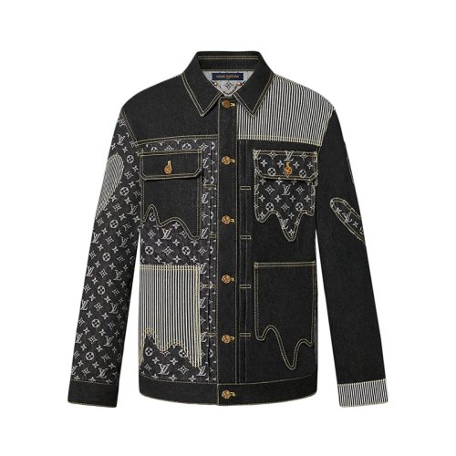 Louis Vuitton/路易威登 22年早春新款 LV2系列 男士黑色純棉襯衫夾克1A9K65