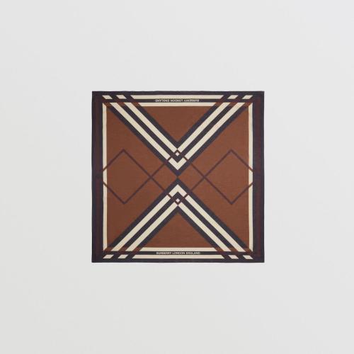  BURBERRY 22年秋冬 女士 V 形格紋印花棉質(zhì)大號方巾 80560961