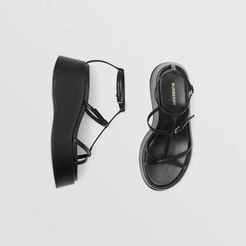  BURBERRY 22年秋冬 女士 皮革厚底高跟涼鞋 80576941