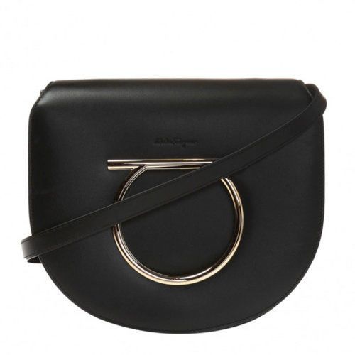 Salvatore Ferragamo/菲拉格慕 女士 女包 黑色皮革時(shí)尚斜挎包單肩包 21H002 691251