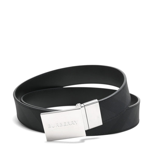 BURBERRY/博柏利 男款熱塑性聚氨酯/織物/皮革板扣式雙面皮帶腰帶 80211961