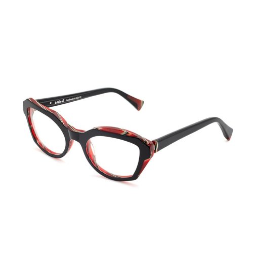 2ND FRAME/框框 Paolo Seminara意大利手工設(shè)計(jì)款 dada-e SILVIA 不規(guī)則橢圓框眼鏡 黑紅 8099001X