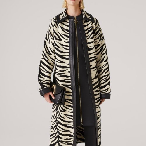 St.John/盛薔正面全拉鏈純黑色無袖女士連衣裙K1110E3