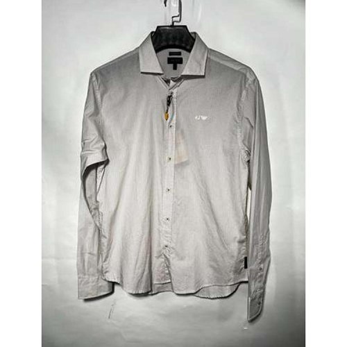 ARMANI JEANS/阿瑪尼牛仔 紅藍點混色男士長袖襯衫