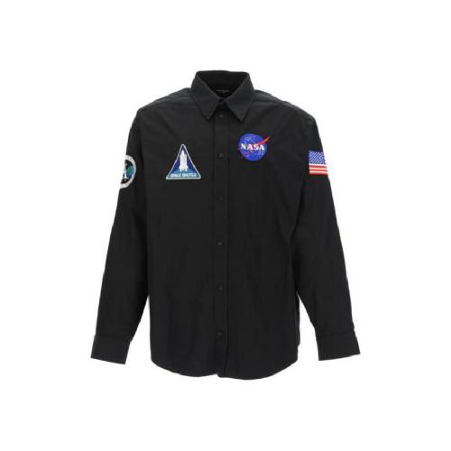  Balenciaga/巴黎世家 女士黑色棉質(zhì)長袖襯衫 663076 TYB18 1000 PLFSX