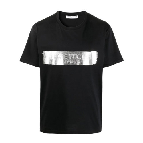 GIVENCHY 紀(jì)梵希 男士 服裝  黑色圓領(lǐng)百搭方形圖案棉質(zhì)T恤 男士短袖T恤