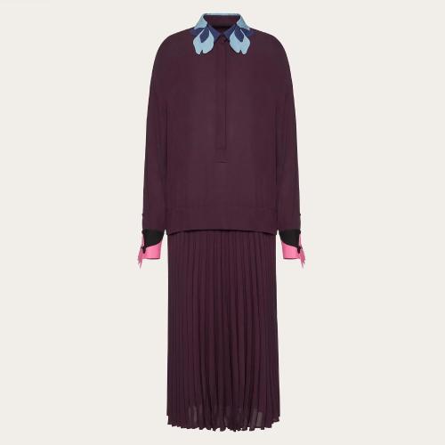  VALENTINO華倫天奴 22年秋冬 女士 連衣裙 ROBE BRODéE EN GEORGETTE XB3VAXW51MHV74