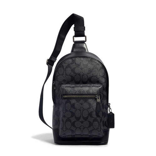 COACH/蔻馳 經(jīng)典標(biāo)志帆布WEST斜挎包 帆布/配皮 2853