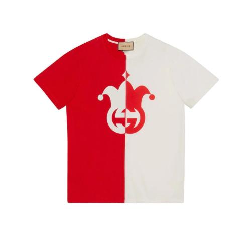  GUCCI古馳 22年秋冬 男士 飾小丑印花針織棉T恤 731506 XJE94 6374