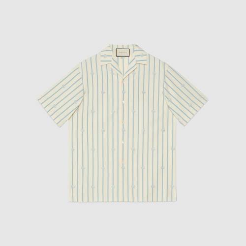 GUCCI/古馳 雙G條紋棉質(zhì)保齡球衫 623156 ZAD7M 9196