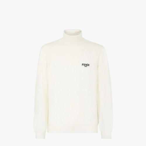  FENDI芬迪 22年秋冬 男士 針織衫 白色針織套頭衫 FZY470AM0ZF0QA0