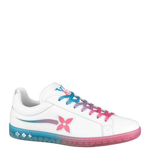 Louis Vuitton/路易威登 22年早春新款 LUXEMBOURG SAMOTHRACE系列 男士白色/粉色小牛皮彗星花朵圖案運(yùn)動(dòng)鞋1A9G1R