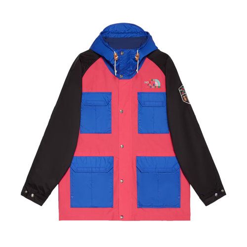 GUCCI/古馳 22秋冬款 The North Face聯(lián)名系列 男士多色棉混紡飾有彩色刺繡LOGO圖案背面飾有彩色刺繡貼片LOGO圖案袖子飾有泰迪熊補丁大衣夾克?671466ZAH9H45