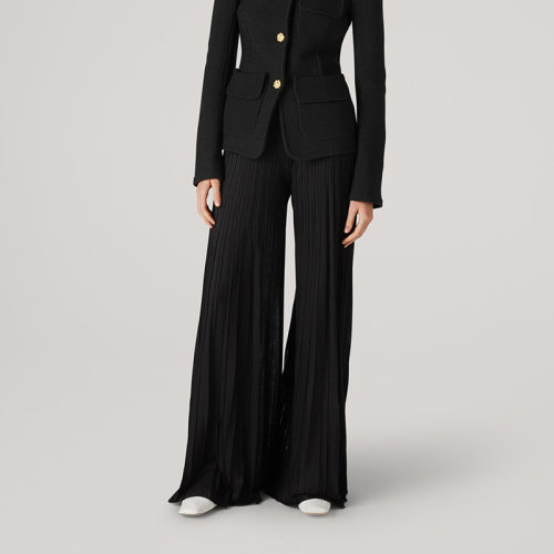 St.John/盛薔米蘭諾針織褶裥垂感女士休閑褲K821051