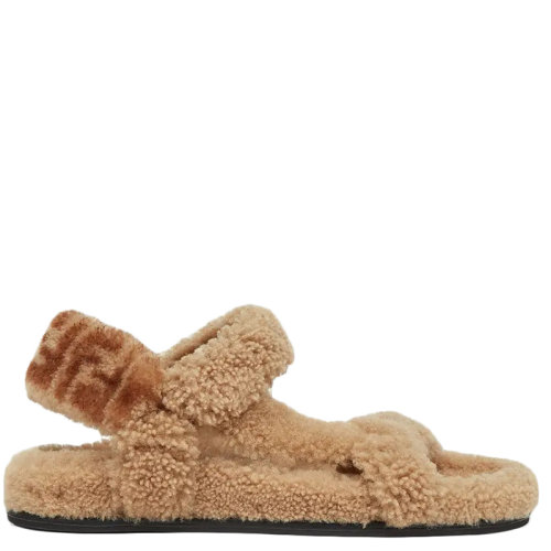 FENDI/芬迪      女士米色羊皮毛涼鞋8X8229AGETF1FHP