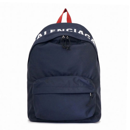 Balenciaga/巴黎世家  男士黑色聚酰胺經(jīng)典字母徽標(biāo)印花拉鏈開合雙肩包手提包旅行包背包男包 507460-H851N-1000