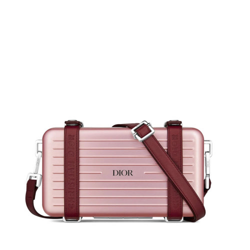 DIOR/迪奧 2020春夏新款RIMOWA限量合作款 男士粉色鋁拼接小牛皮斜挎單肩箱子包 2DRCA295YWT_H30E