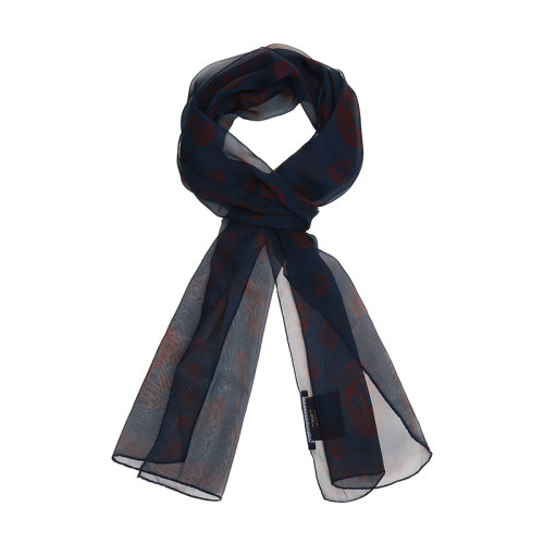 AlexanderMcQueen/亞歷山大麥昆 男士蠶絲絲巾圍巾 421384 4010Q