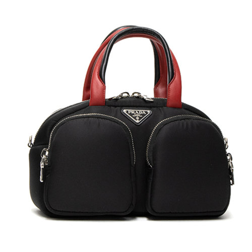 PRADA/普拉達(dá)  女包女士黑色尼龍時(shí)尚百搭品牌字母手提包  1BB062-OOO2CKI-F0D9A