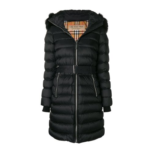 Burberry/博柏利  女裝 服裝 女士拉鏈前襟毛皮修飾外套棉服 女士大衣