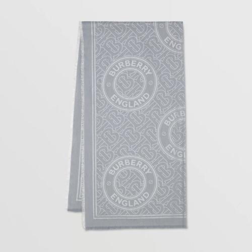  BURBERRY 22年秋冬 男士 金屬感蒙太奇印花絲毛混紡圍巾 80651101
