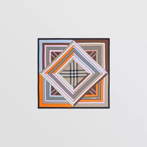  BURBERRY 22年秋冬 女士 蒙太奇印花絲質(zhì)方巾 80531801