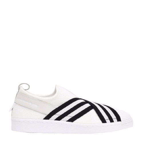 ADIDAS ORIGINALS/阿迪達(dá)斯三葉草 Superstar Slip-On 貝殼頭綁帶男士板鞋 白色BY2881