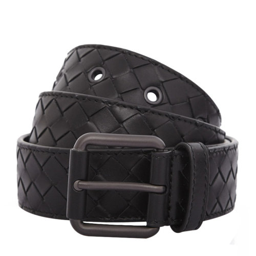 Bottega Veneta/葆蝶家  寶緹嘉男士黑色牛皮革針扣腰帶 407396V46501000 HKY012467