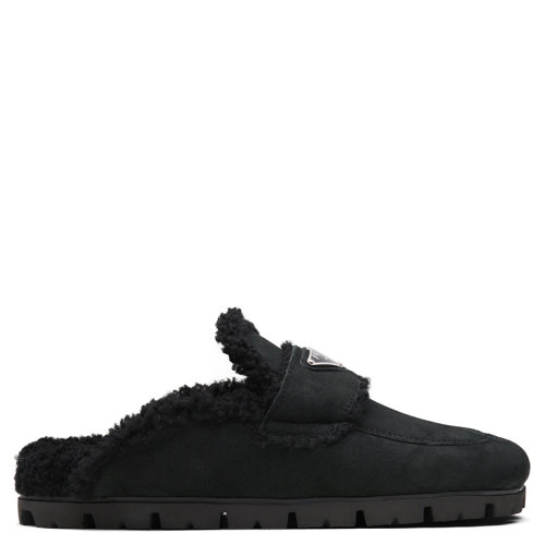 PRADA/普拉達(dá)  女士黑色羊皮毛拖鞋1S711M_1A6_F0002_F_020