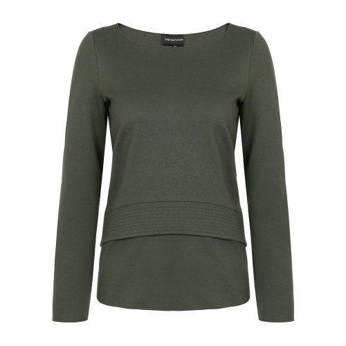 Emporio Armani/安普里奧阿瑪尼 灰綠色 女士九分袖上衣 6G2M8L-2JFAZ-0579